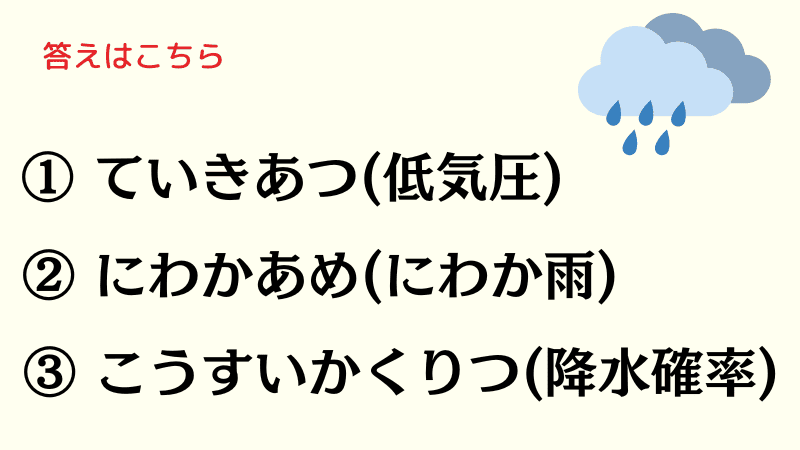 ひらがな並べ替えクイズの例題の答え