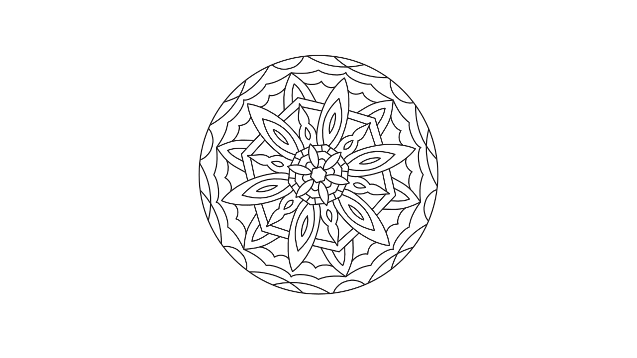 マンダラ塗り絵 6 図案のプレビュー画像