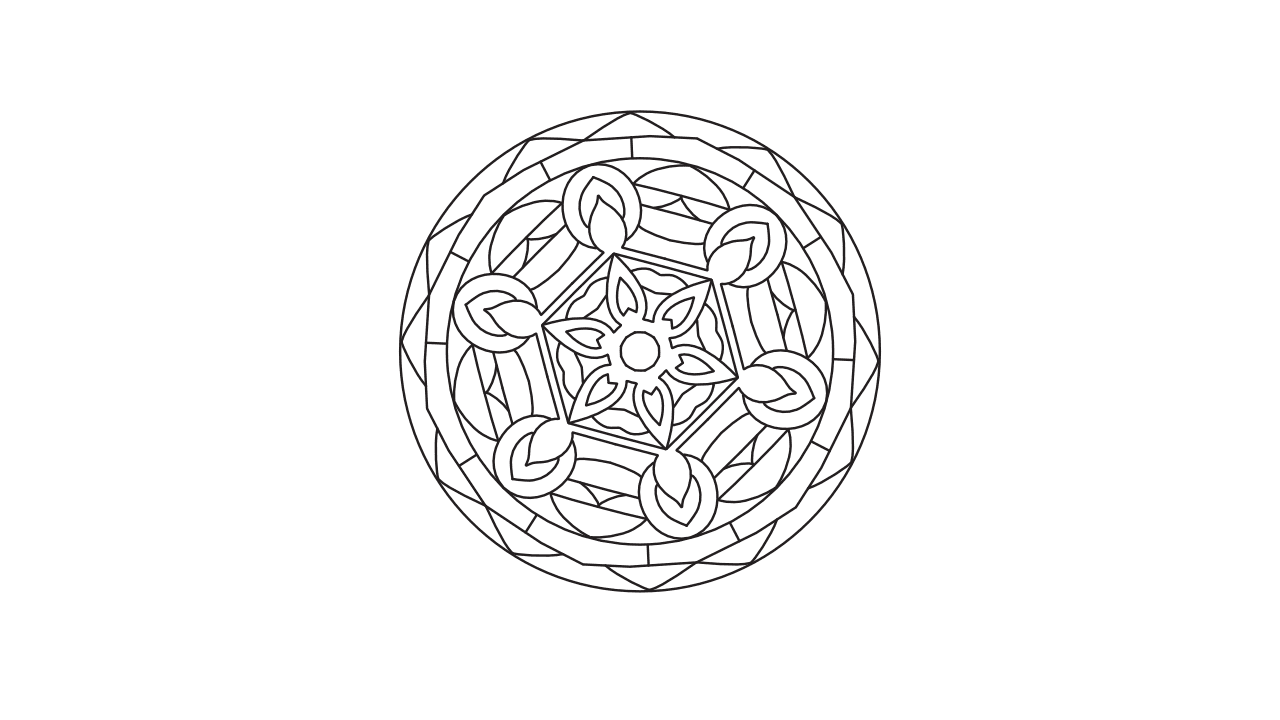 マンダラ塗り絵 9 図案のプレビュー画像