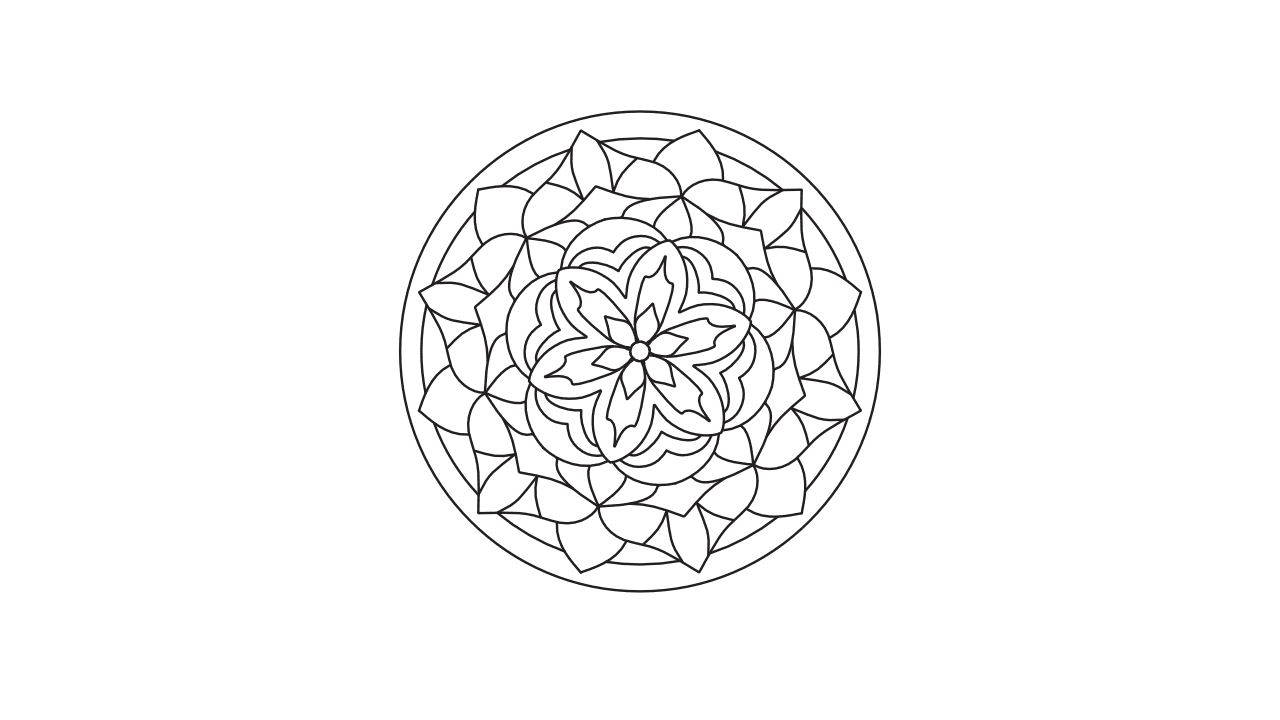 マンダラ塗り絵 10 図案のプレビュー画像