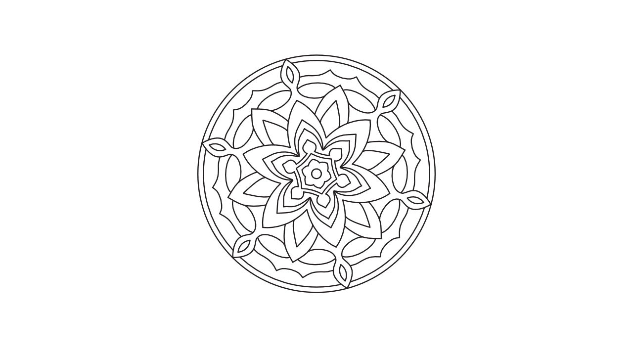 マンダラ塗り絵 11 図案のプレビュー画像