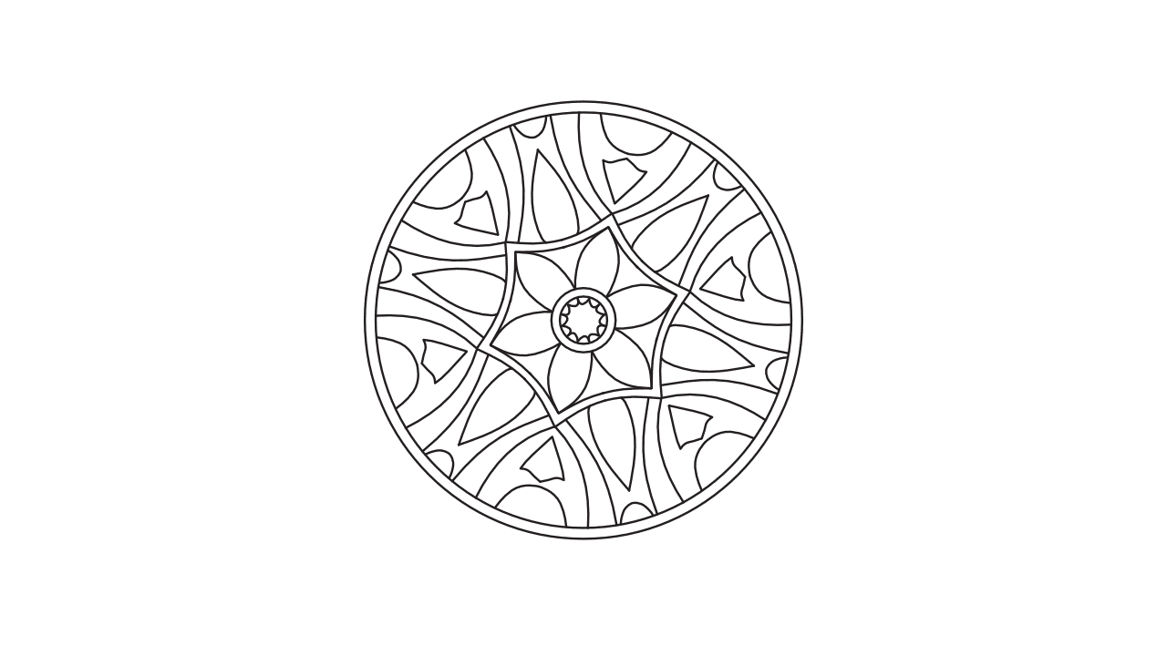 マンダラ塗り絵 12 図案のプレビュー画像