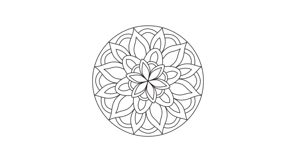 マンダラ塗り絵 14 図案のプレビュー画像