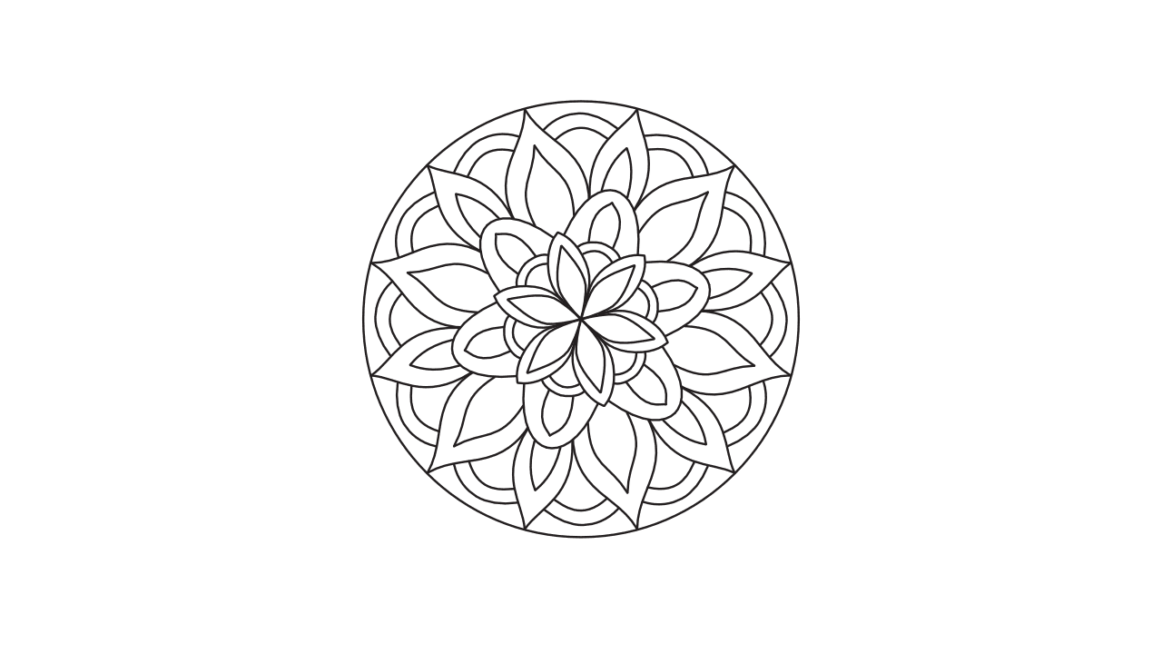 マンダラ塗り絵 14 図案のプレビュー画像