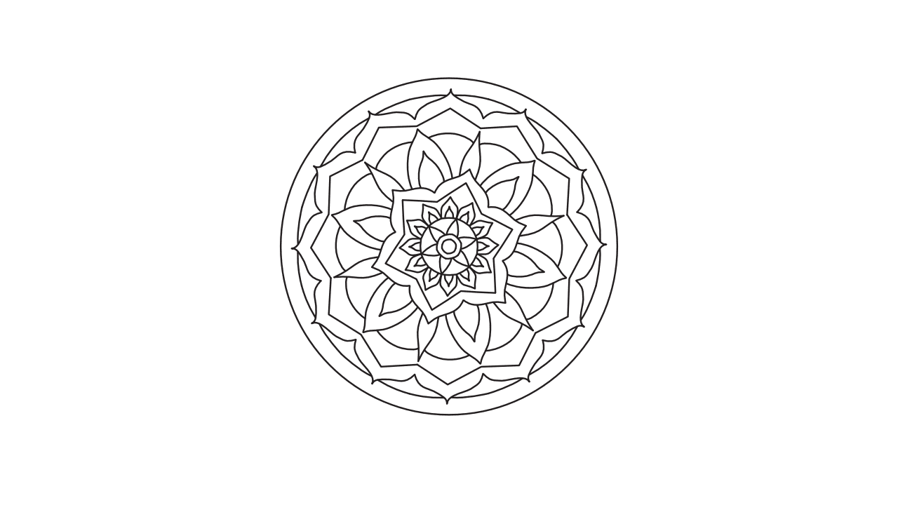 マンダラ塗り絵 15 図案のプレビュー画像