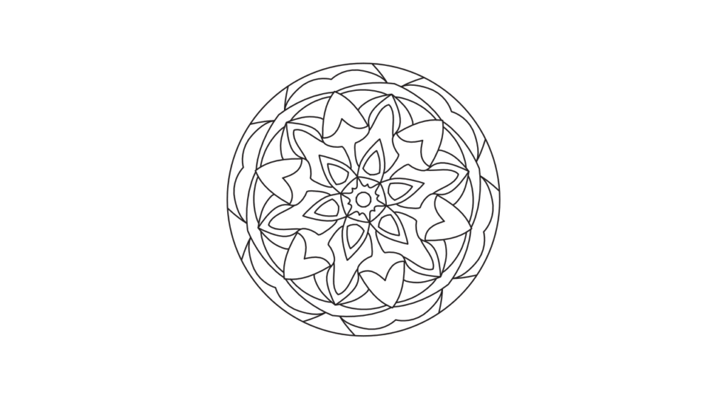 マンダラ塗り絵 16 図案のプレビュー画像