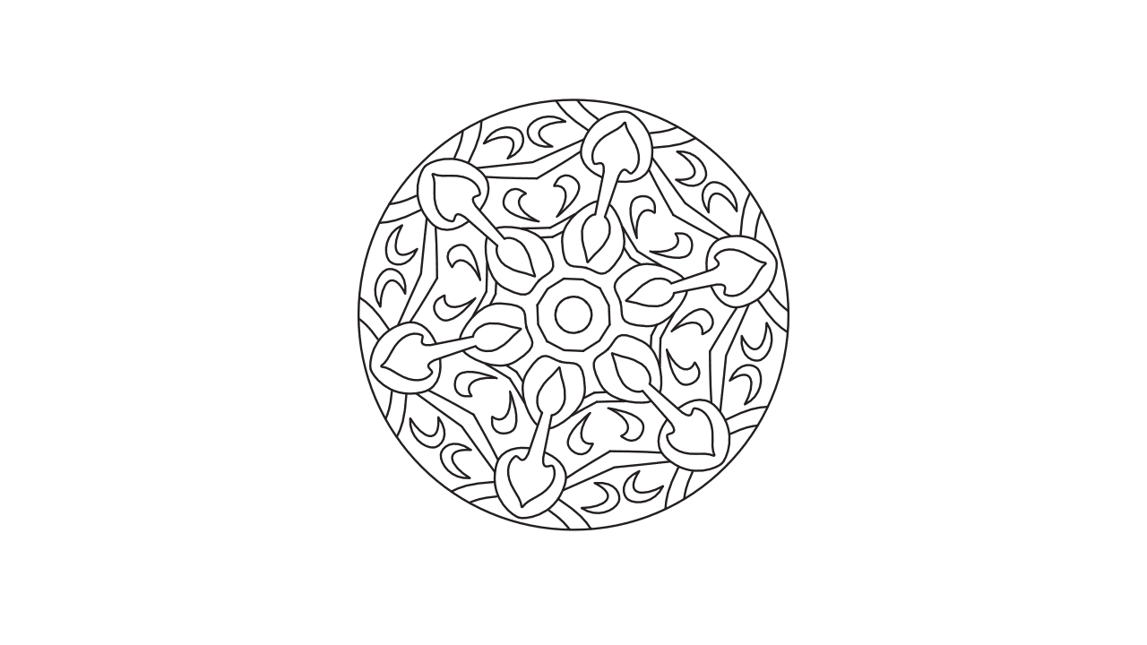 マンダラ塗り絵 17 図案のプレビュー画像