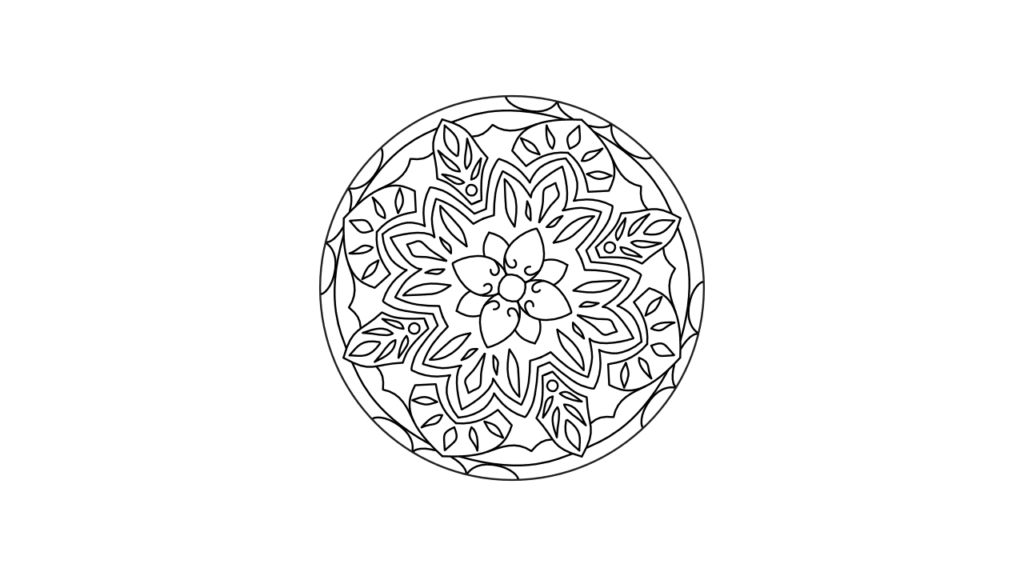 マンダラ塗り絵 18 図案のプレビュー画像