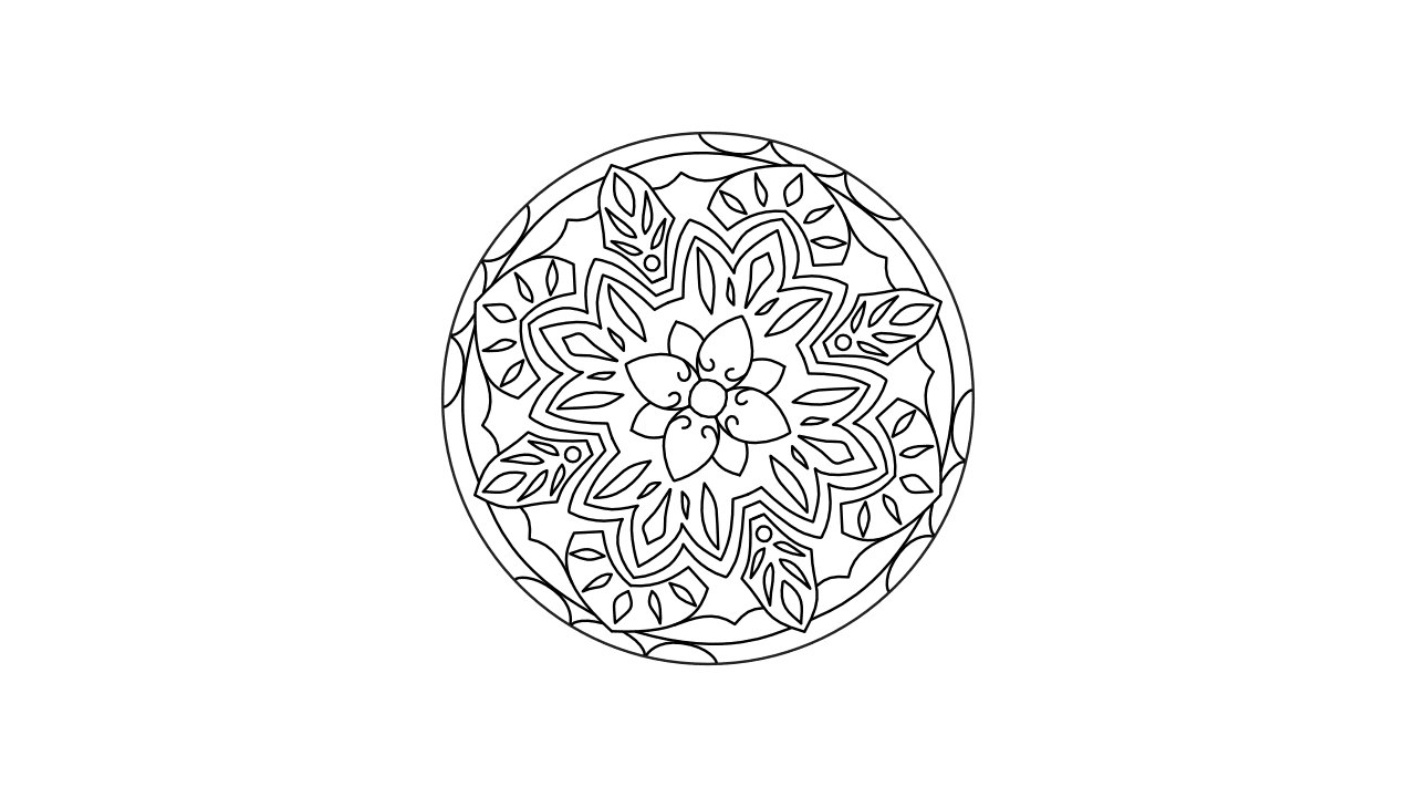 マンダラ塗り絵 18 図案のプレビュー画像