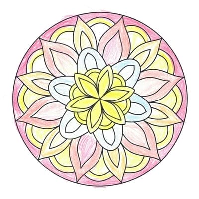 マンダラ塗り絵14 実際に塗ってみた作品例