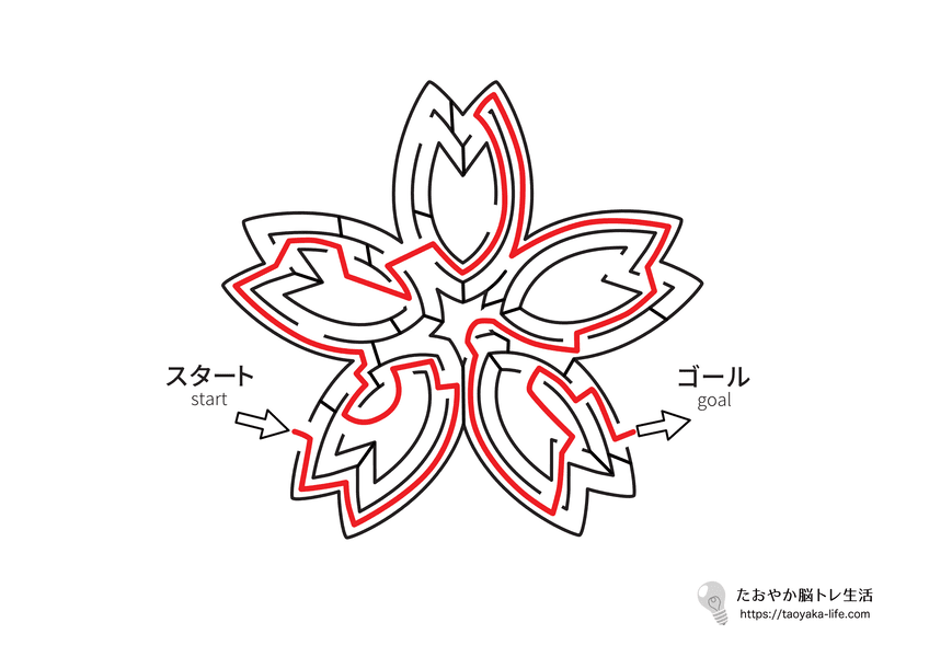 迷路 5 「桜の花の形」の答え
